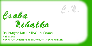 csaba mihalko business card